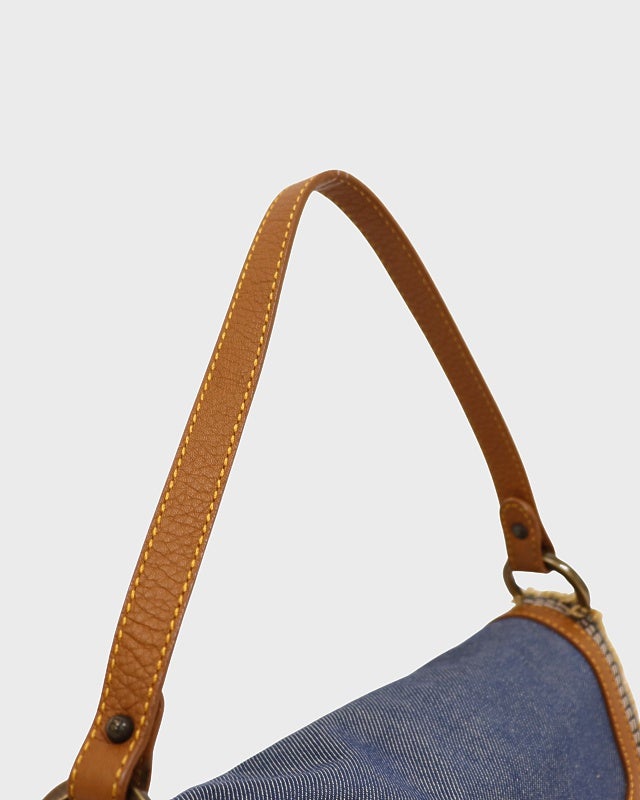 FENDI デニム　ショルダーバッグ FENDI フェンディ マンマバケット ショルダーバッグ デニム インディゴ