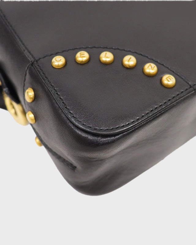 CELINE♡スタッズショルダーバッグ CELINE セリーヌ ワンショルダーバッグ スタッズ レザー ブラック