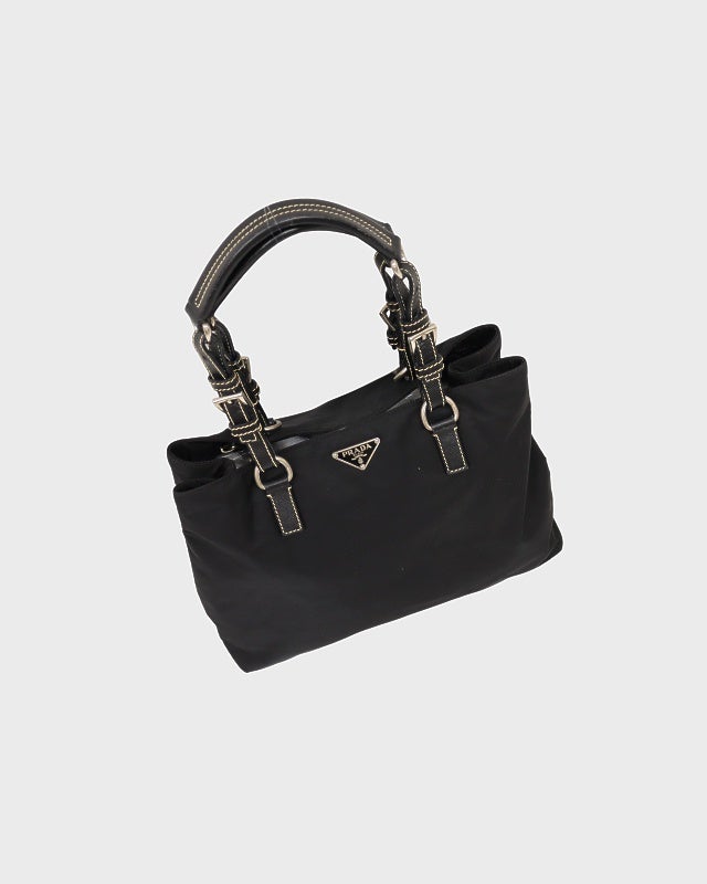 PRADA　トートバッグ　ハンドバッグ PRADA 三角ロゴ金具ナイロンレザートートバッグ | Hedy
