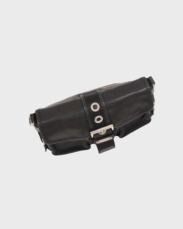 プラダ ショルダーバッグ ワンショルダー ナイロン ロゴ スクエア 茶 ■OH PRADA 三角ロゴ金具ナイロンレザーワンショルダーバッグ | Hedy