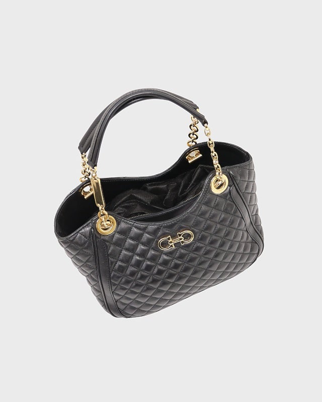 Ferragamo ガンチーニ金具キルティングレザーハンドバッグ | Hedy