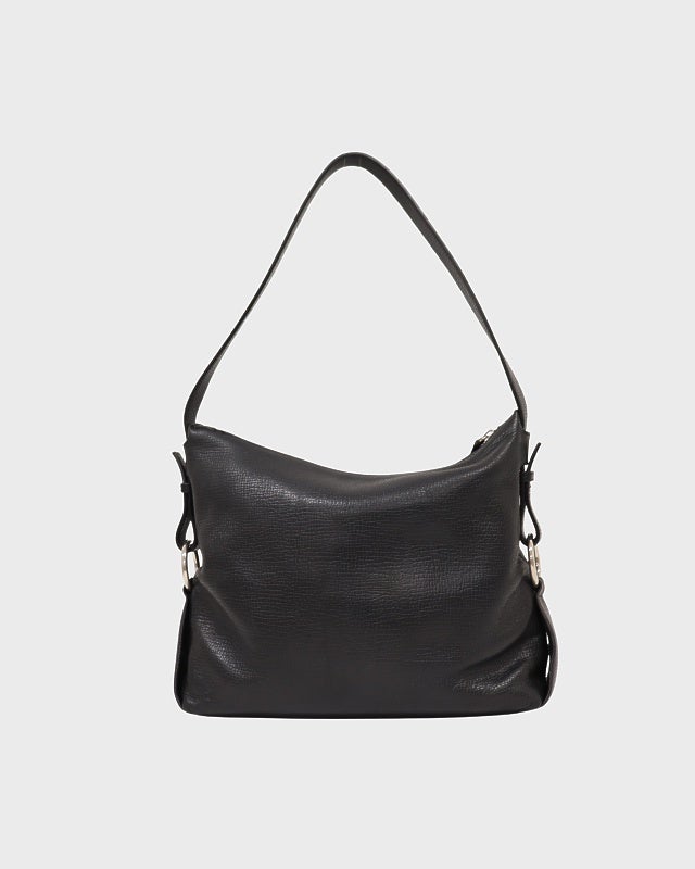 2個専用【LOEWE】ショルダーバッグ　ロゴ型押し　レザー　ブラック 美品】LOEWE ロエベ ショルダーバッグ アナグラム ロゴ型押し ゴールド