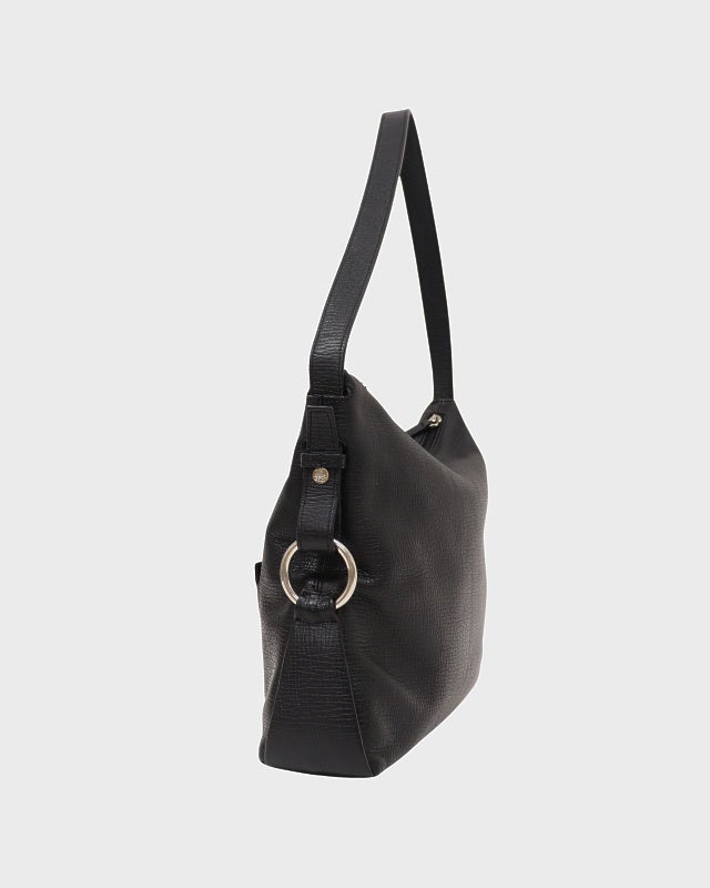 2個専用【LOEWE】ショルダーバッグ　ロゴ型押し　レザー　ブラック 美品】LOEWE ロエベ ショルダーバッグ アナグラム ロゴ型押し ゴールド