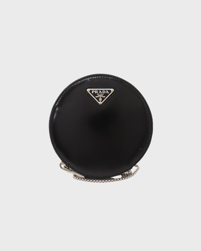 PRADA 三角ロゴ金具ブラッシュドレザーチェーンショルダーバッグ | Hedy