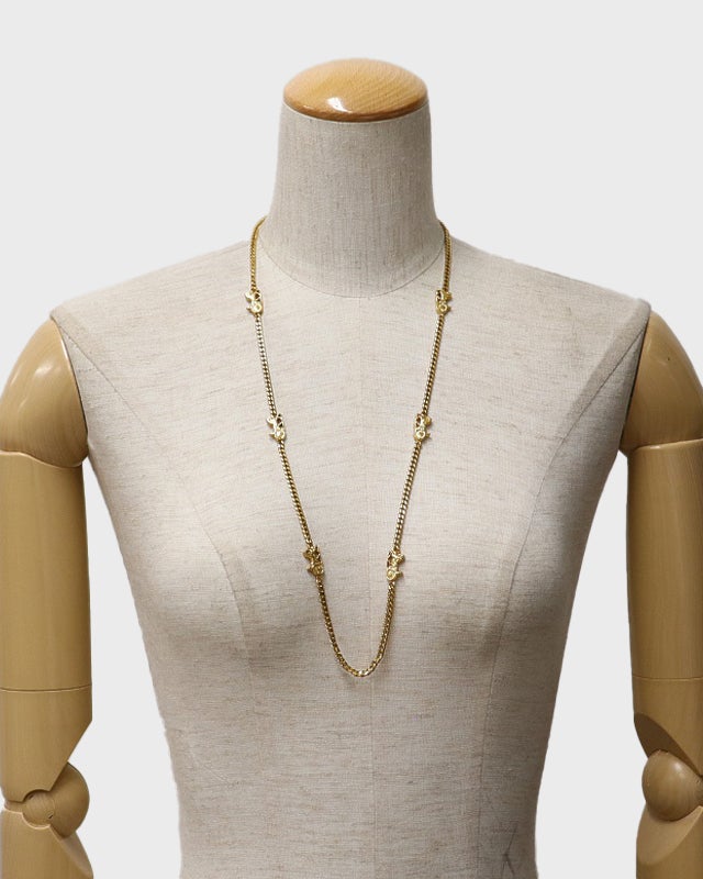 極美品 CELINE ロングネックレス ホースビット ゴールド ヴィンテージ CELINE 馬車チェーンロングネックレス | Hedy