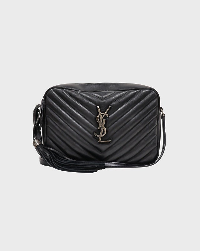 YSL カメラバッグ♡ Camp camera bag in grained leather in Black | Saint Laurent | YSL