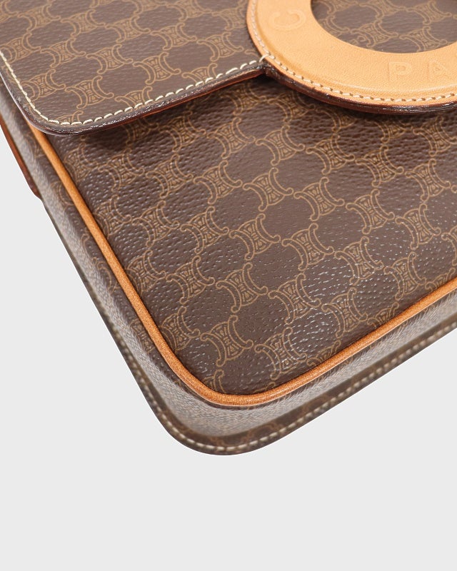CELINE マカダム柄サークルロゴレザーショルダーバッグ | Hedy