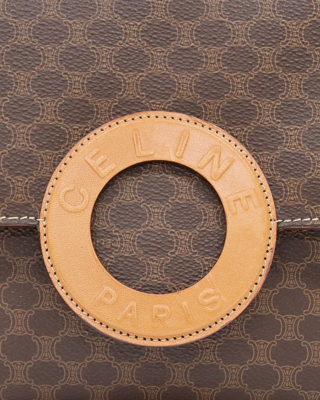 CELINE マカダム柄サークルロゴレザーショルダーバッグ | Hedy