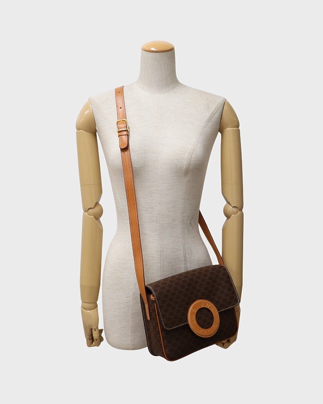 CELINE マカダム柄サークルロゴレザーショルダーバッグ | Hedy