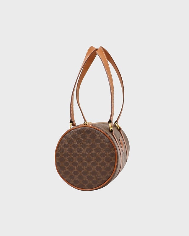 CELINE マカダム柄ブラゾン刻印パピヨン型ハンドバッグ | Hedy