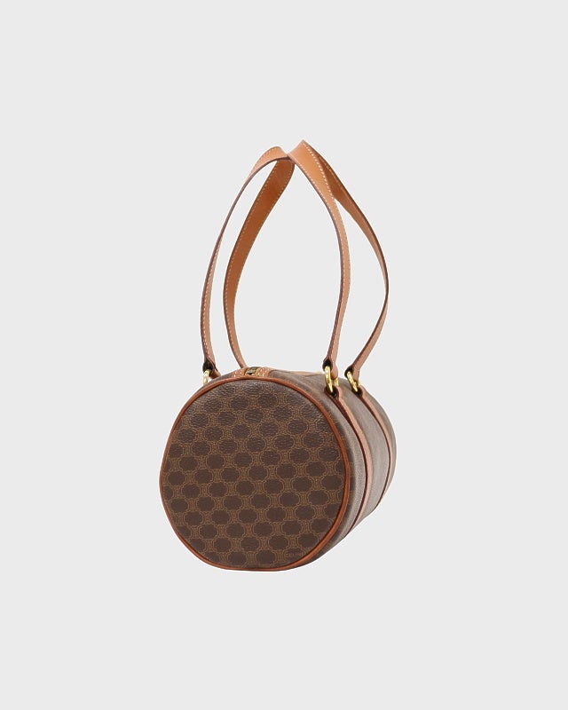 CELINE マカダム柄ブラゾン刻印パピヨン型ハンドバッグ | Hedy