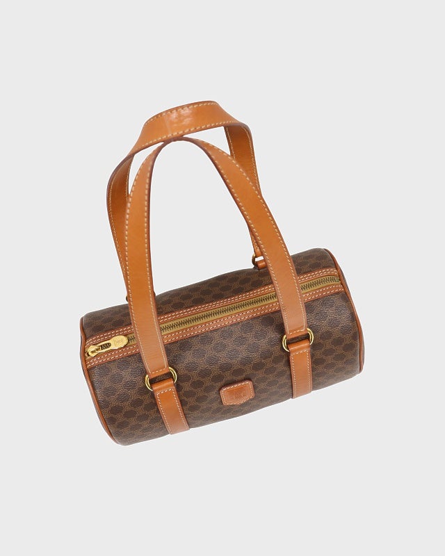 希少【CELINE】ハンドバッグ　ブラゾン金具　マカダム柄　BOX型 CELINE マカダム柄ブラゾン刻印パピヨン型ハンドバッグ | Hedy