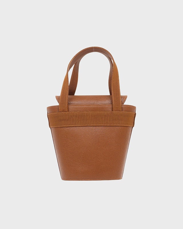Ferragamo VARA金具型押しレザーハンドバッグ | Hedy