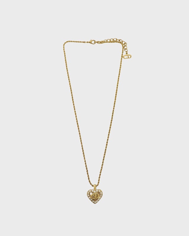 DIOR CDハートラインストーンネックレス | Hedy