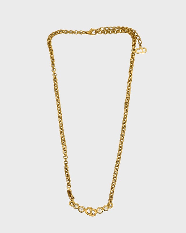 DIOR CDラインストーンチェーンネックレス | Hedy DIOR CDラインストーンチェーンネックレス | Hedy
