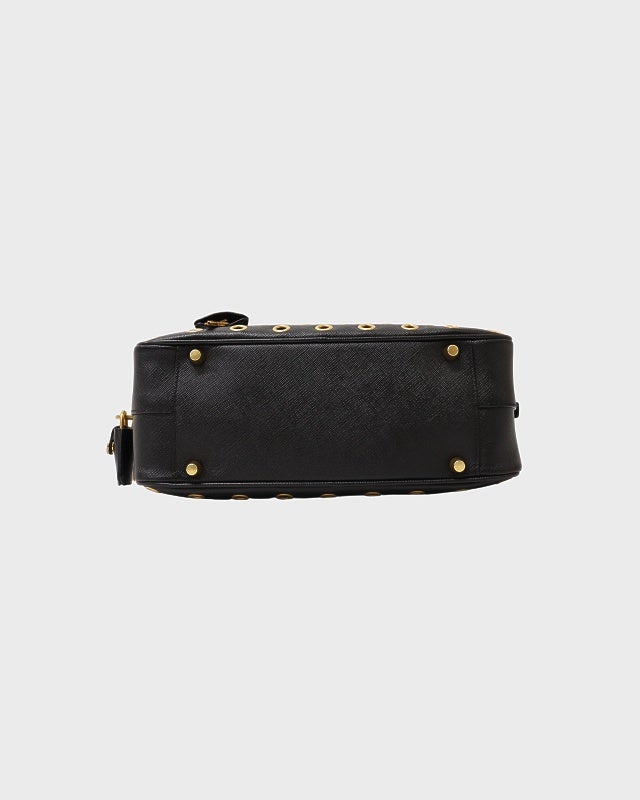 PRADA 三角ロゴ金具サフィアーノパンチングハンドバッグ | Hedy