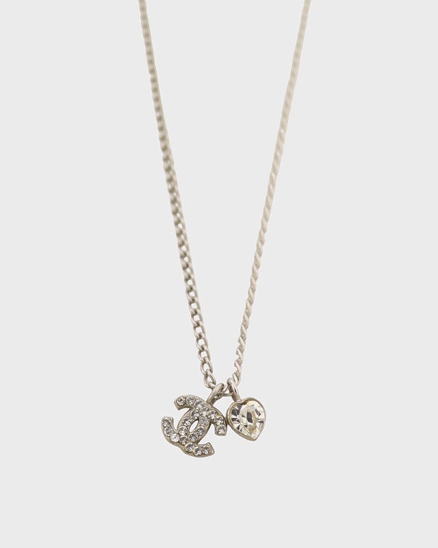 CHANEL COCOラインストーンハートネックレス | Hedy