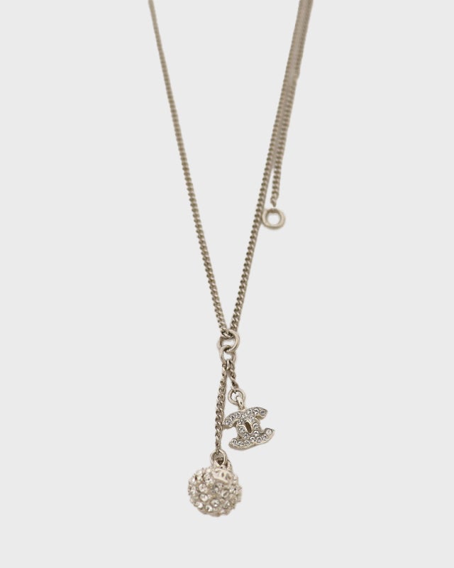 CHANEL COCOラインストーンボールネックレス | Hedy
