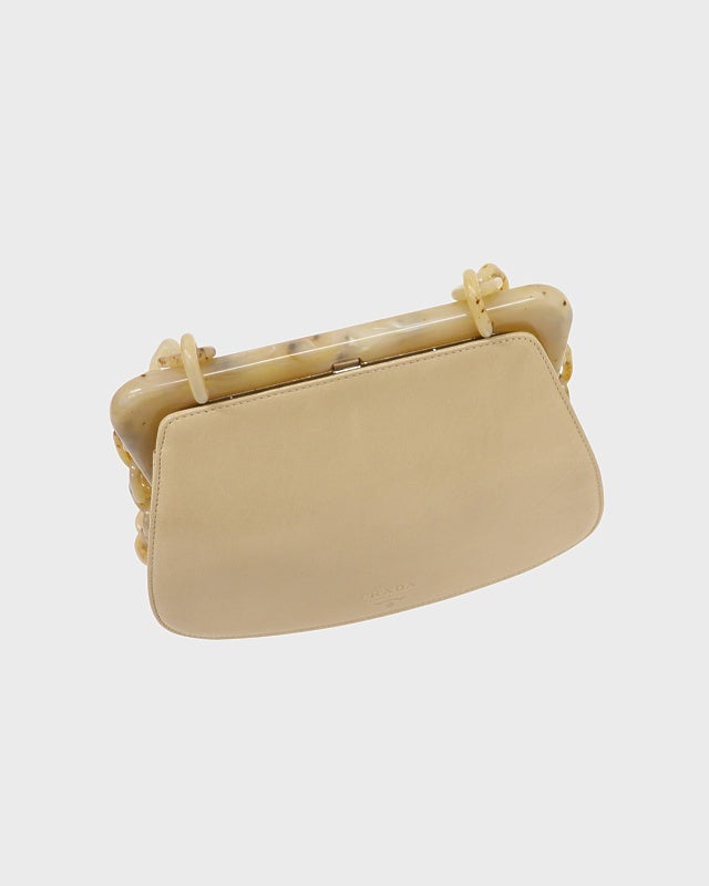 PRADA プラチェーンレザーショルダーバッグ | Hedy