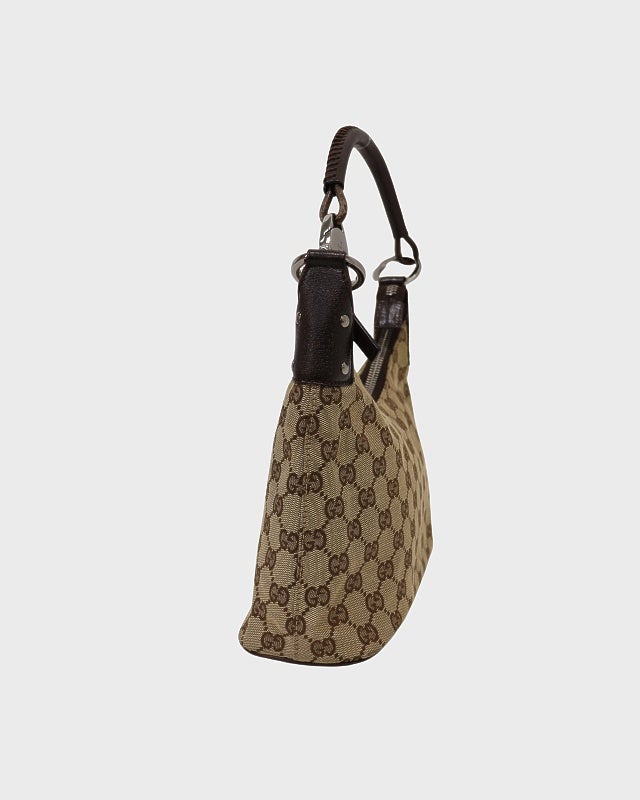 GUCCI GGキャンバス　トートバッグ　ロゴ金具　ワンショルダーバッグ　レザー GUCCI GGキャンバスレザーワンショルダーバッグ | Hedy