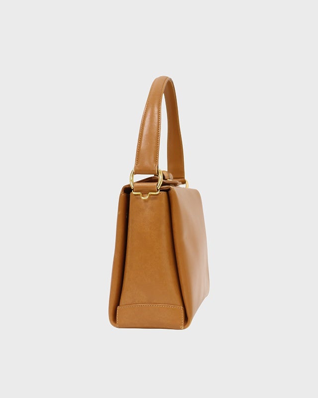 GUCCI バンブーターンロックレザーハンドバッグ | Hedy