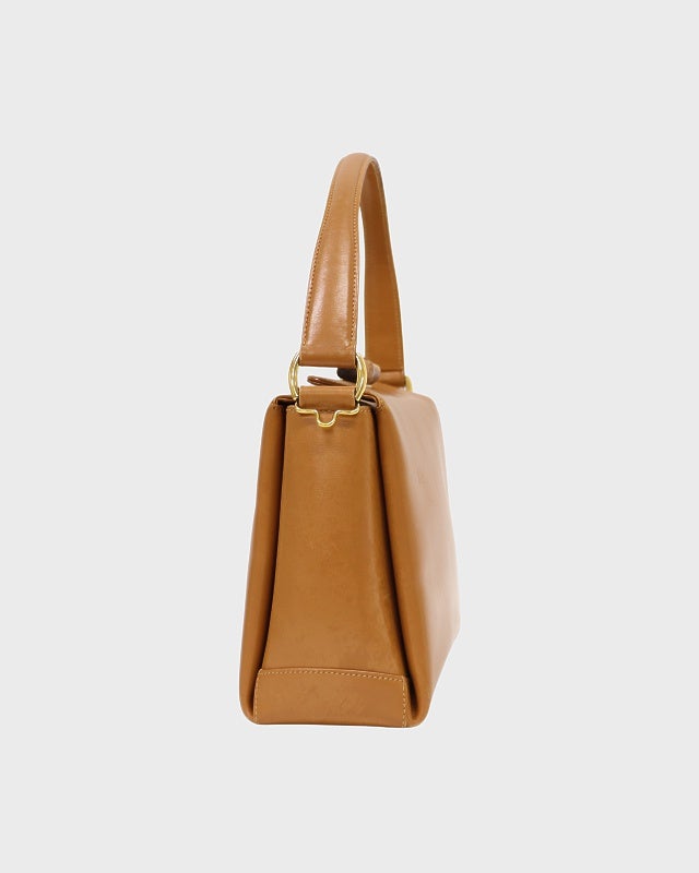 GUCCI バンブーターンロックレザーハンドバッグ | Hedy
