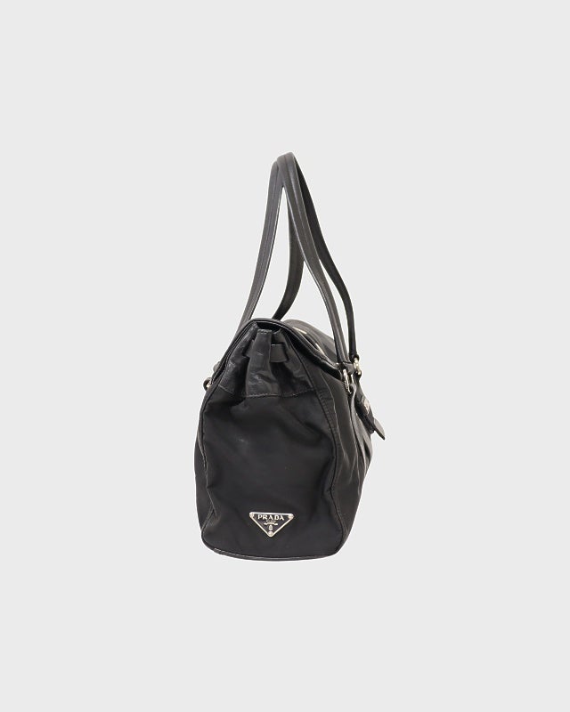PRADA 三角ロゴ金具ナイロンレザーハンドバッグ | Hedy