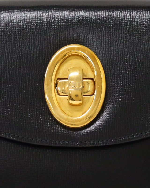 DIOR CDターンロックレザーハンドバッグ | Hedy