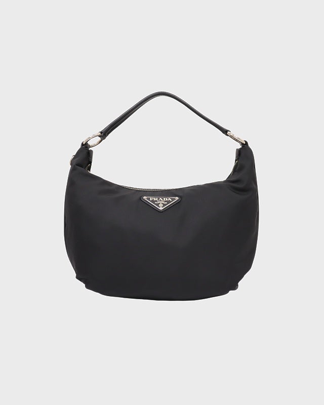 PRADA ショルダーバッグ ウエスト 2way ナイロン 三角ロゴ 黒 PRADA 三角ロゴ金具ナイロンレザーワンショルダーバッグ | Hedy