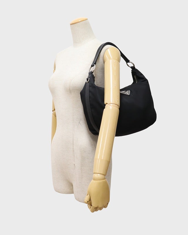 PRADA 三角ロゴ金具ナイロンレザーワンショルダーバッグ | Hedy