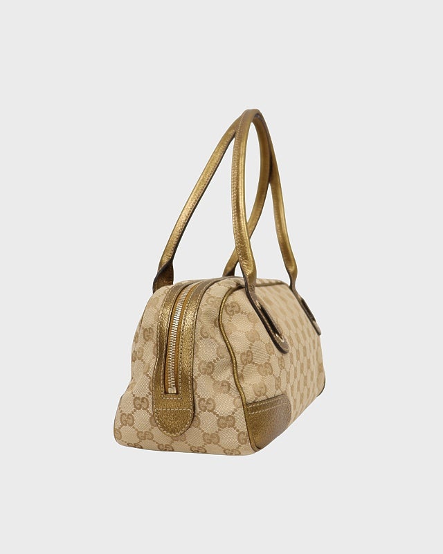 GUCCI ベージュ キャンバス ハンドバッグ GUCCI GGキャンバスハンドバッグ | Hedy