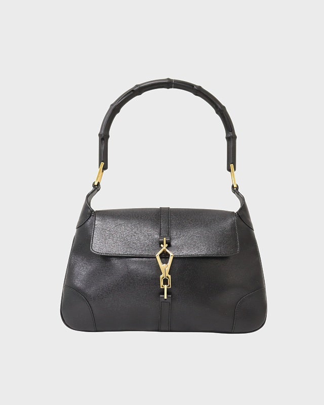 GUCCI バンブー ワンショルダー ハンドバッグ レザー フォーマルバッグ GUCCI ジャッキーレザーバンブーワンショルダーバッグ | Hedy