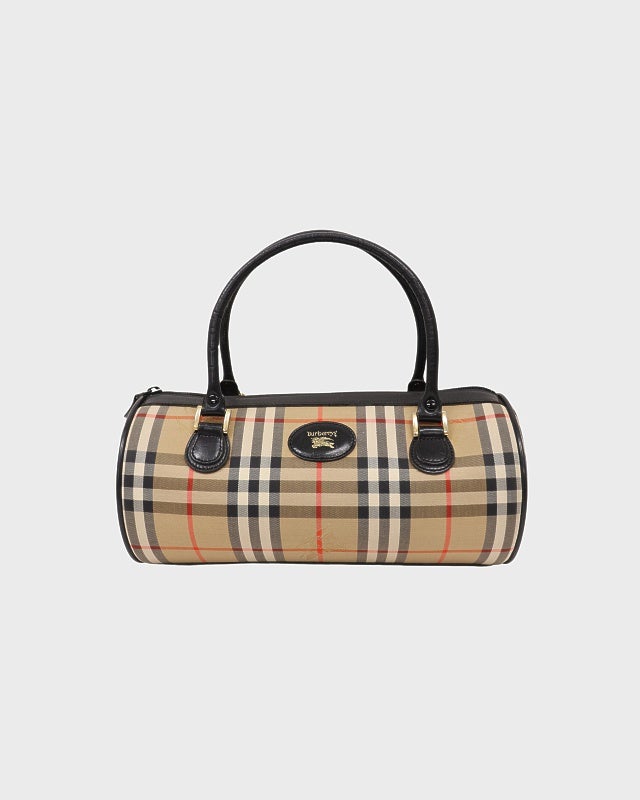 BURBERRY チェック柄パピヨン型ハンドバッグ | Hedy