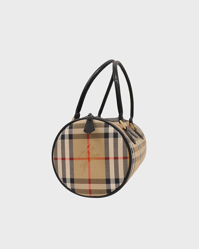 BURBERRY チェック柄パピヨン型ハンドバッグ | Hedy