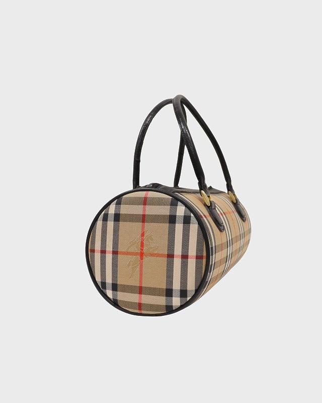BURBERRY チェック柄パピヨン型ハンドバッグ | Hedy