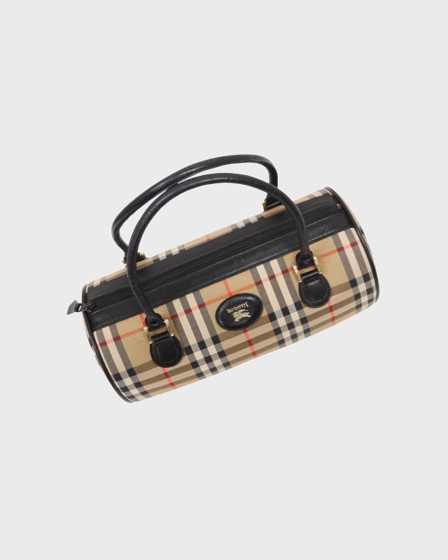 BURBERRY チェック柄パピヨン型ハンドバッグ | Hedy