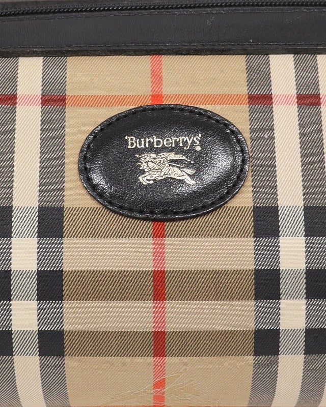 BURBERRY チェック柄パピヨン型ハンドバッグ | Hedy