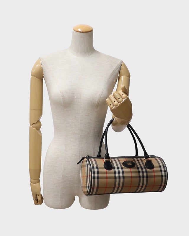 BURBERRY チェック柄パピヨン型ハンドバッグ | Hedy