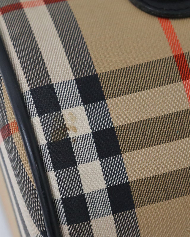 BURBERRY チェック柄パピヨン型ハンドバッグ | Hedy