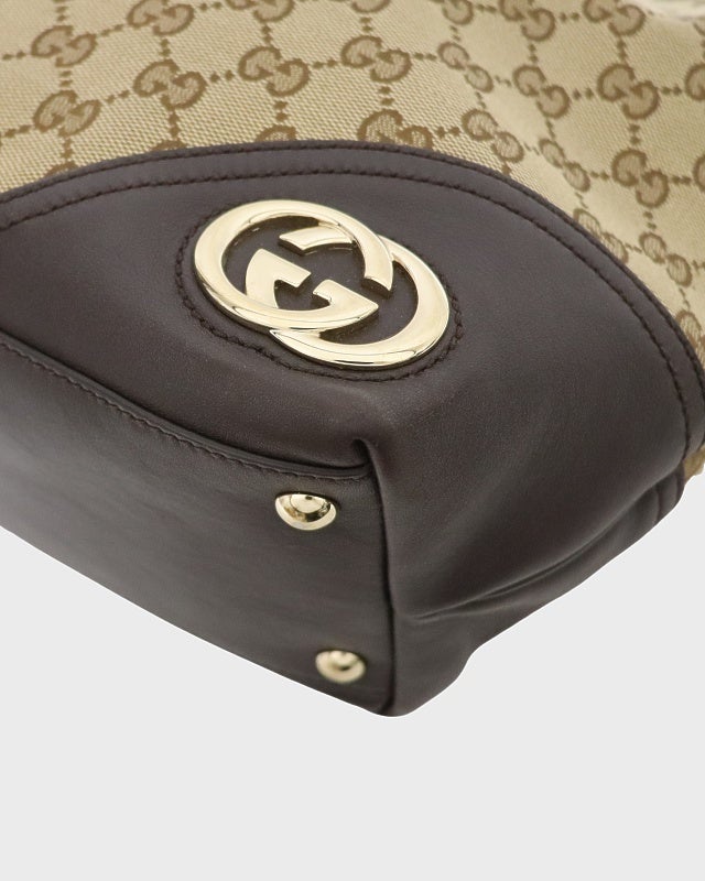 GUCCI GGキャンバスレザートートバッグ | Hedy