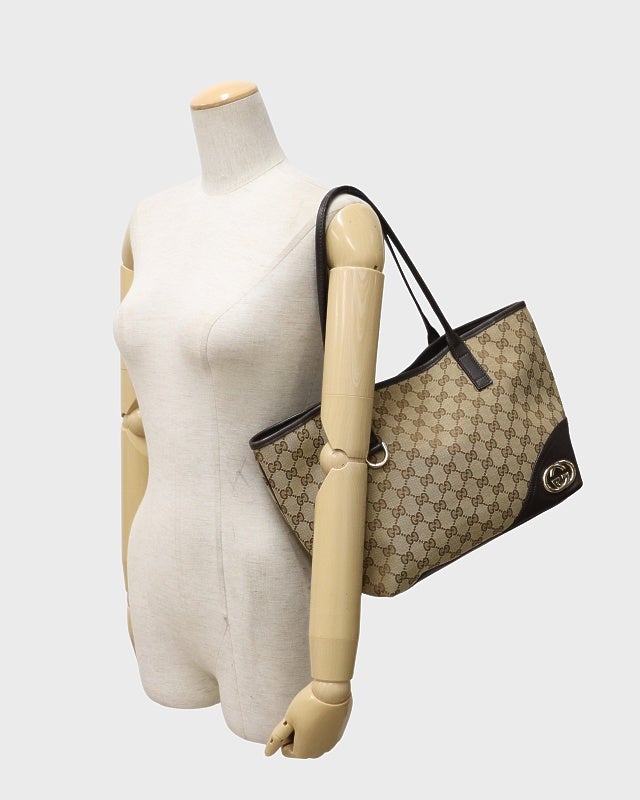 GUCCI GGキャンバスレザートートバッグ | Hedy