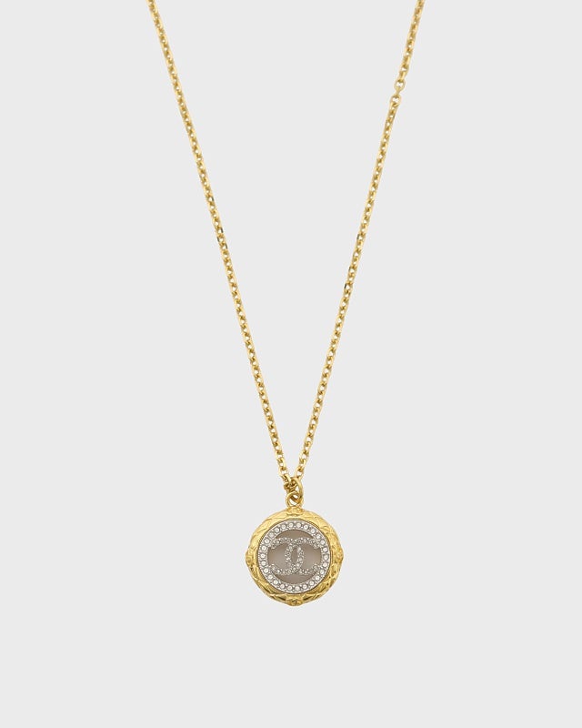CHANEL COCOラインストーンラウンドネックレス | Hedy