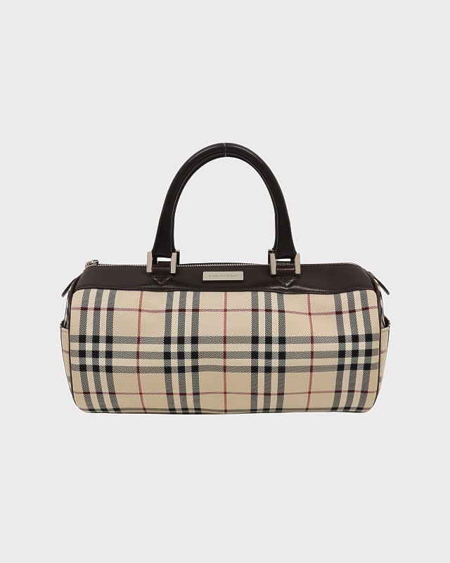 BURBERRY チェック柄パピヨン型ハンドバッグ | Hedy