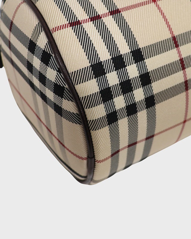 BURBERRY チェック柄パピヨン型ハンドバッグ | Hedy