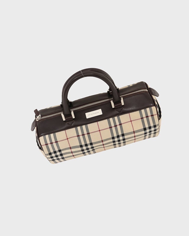BURBERRY チェック柄パピヨン型ハンドバッグ | Hedy