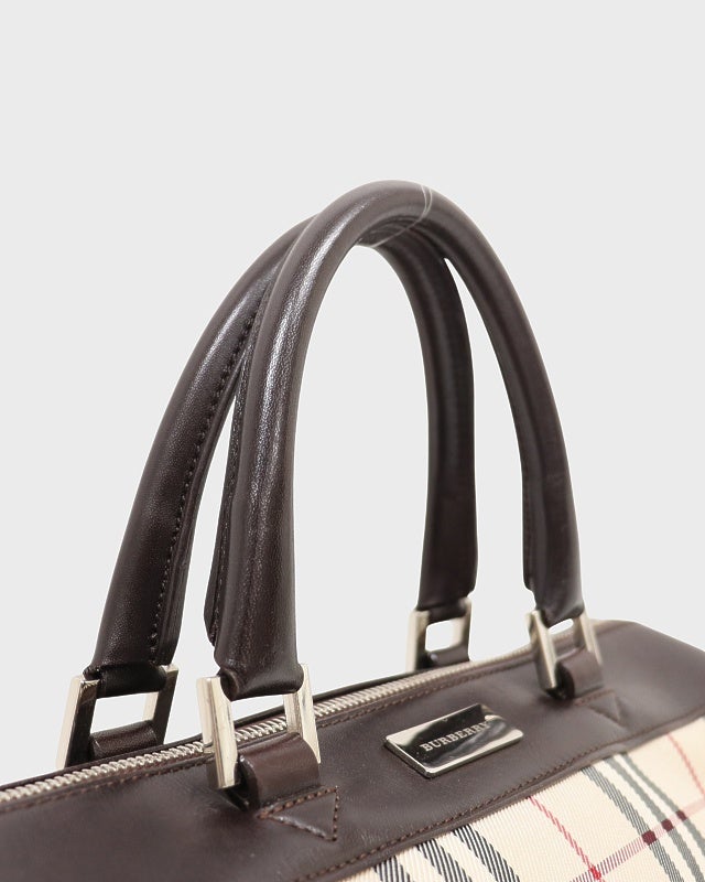 BURBERRY チェック柄パピヨン型ハンドバッグ | Hedy