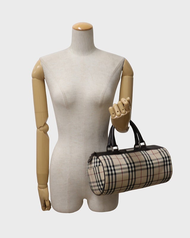 BURBERRY チェック柄パピヨン型ハンドバッグ | Hedy