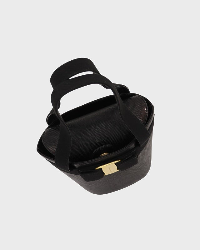Ferragamo VARA金具型押しレザーハンドバッグ | Hedy