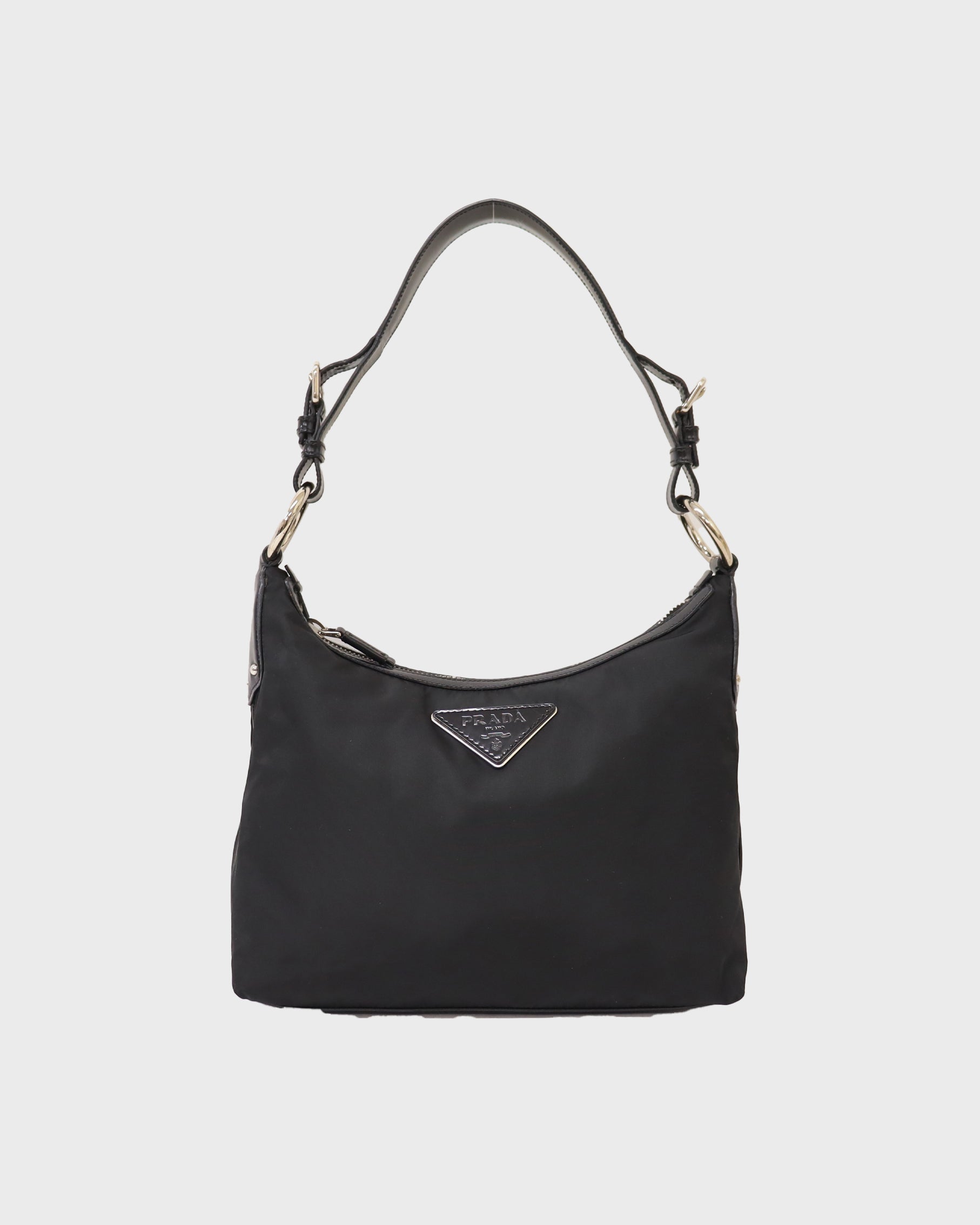 PRADA 三角ロゴ金具ナイロンレザーワンショルダーバッグ | Hedy