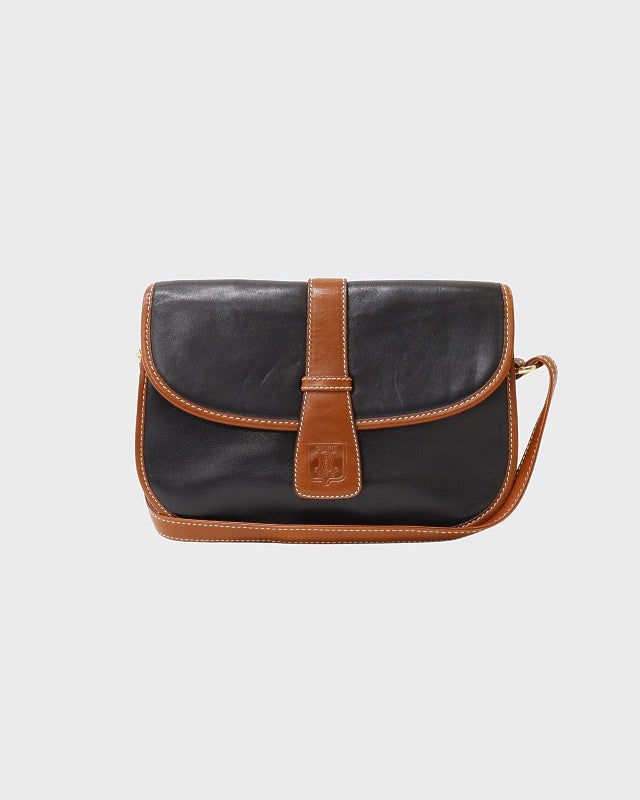 服*庫様 CELINE ケース ブラック/ブラウン CELINE ブラゾン刻印レザーショルダーバッグ | Hedy